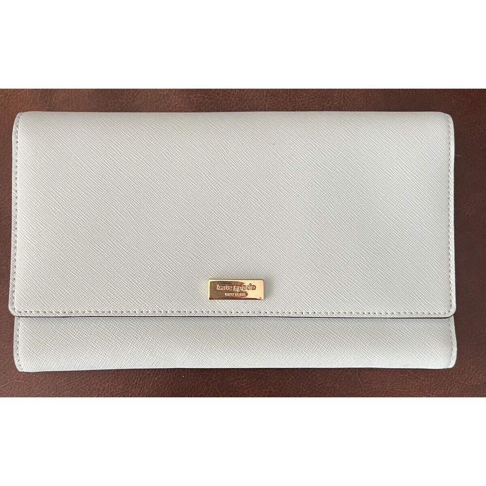 Kate Spade Wallet Blue Snap Closure ID Slot & Zipper Pockets w Silver NEW - Picture 8 of 9